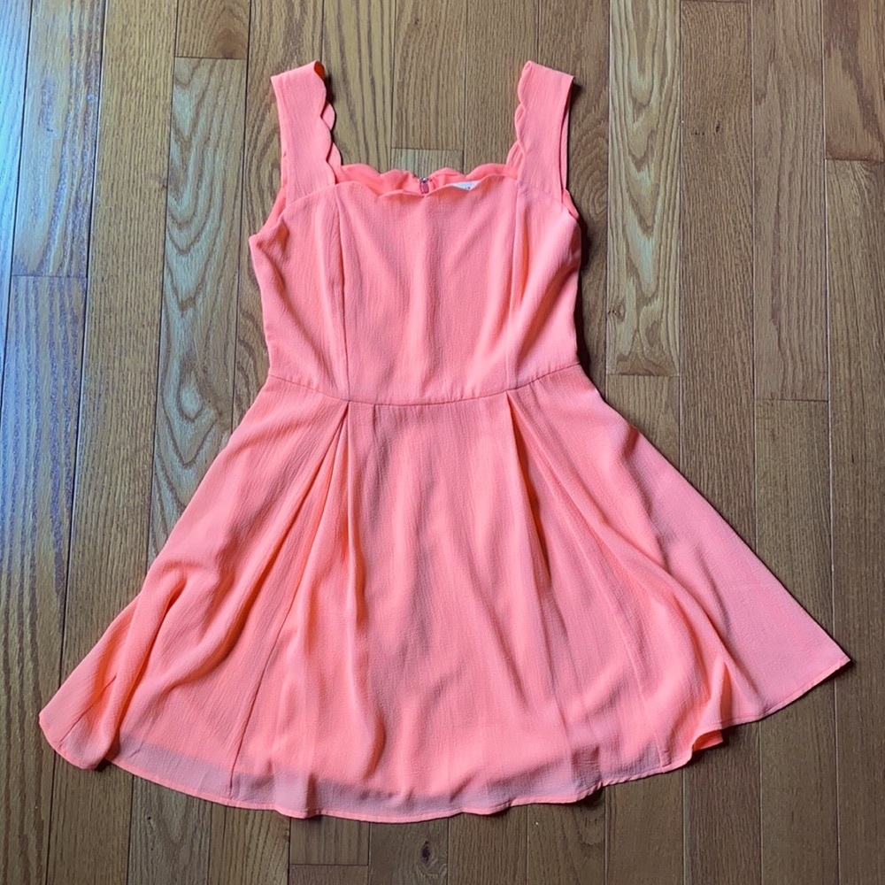 Scalloped Tangerine Dress